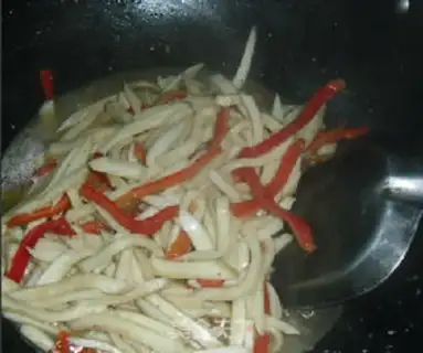 Make Chicken-legged mushrooms and fried meat step 6
