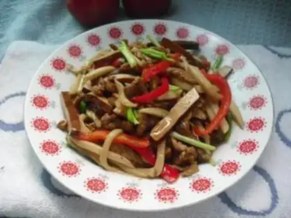 Make Chicken-legged mushrooms and fried meat step 8