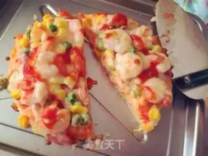 Make Bacon shrimp pizza step 5