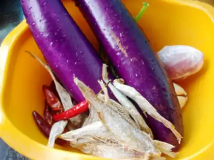 Make Salt fish eggplant step 0