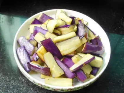 Make Salt fish eggplant step 4