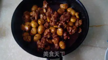 Make Red-burned chestnut chicken step 6