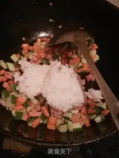 Make cucumber carrotd rice step 3