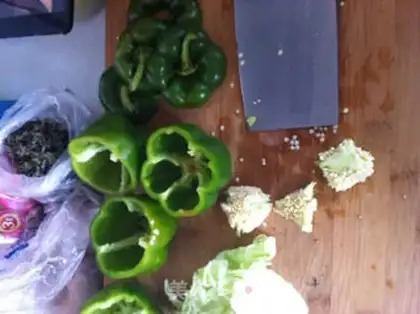 Make Chili rice step 1