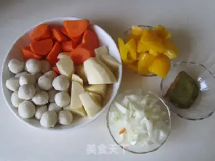 Make Curry fishballs step 0