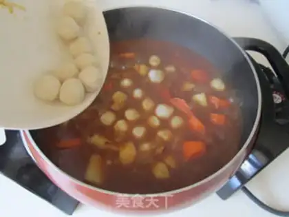 Make Curry fishballs step 6