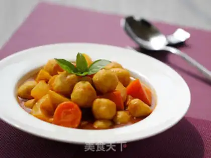 Make Curry fishballs step 9