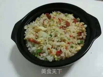 Make Five color bacon fried rice step 5
