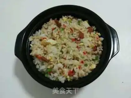 Make Five color bacon fried rice step 6