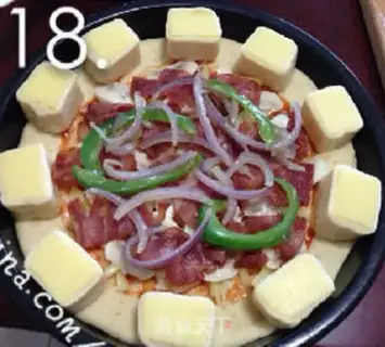 Make Cheese bacon mushroom pizza step 17