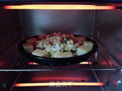 Make Cheese bacon mushroom pizza step 19