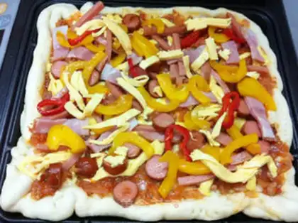 Make Homemade square pizza step 24