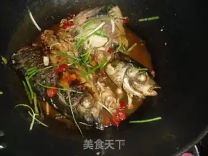 Make Red-burned fish head step 4