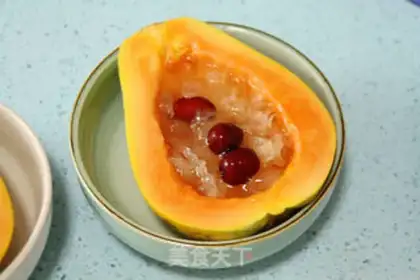 Make Two snow-tree papaya boats step 11