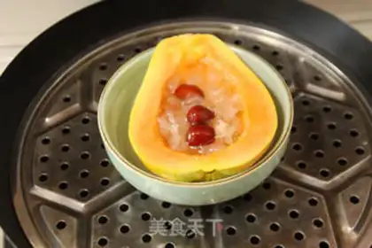 Make Two snow-tree papaya boats step 12