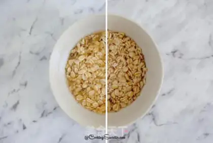 Make Apple juice breakfast oatmeal step 1