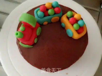 Make Toon train birthday cake step 27
