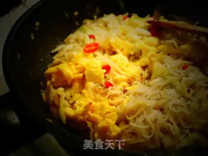 Make Egg fan fried cabbage step 7
