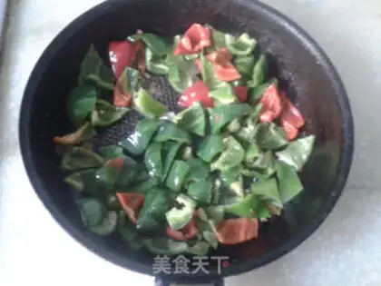 Make Double chili fried eggs step 5