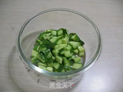 Make cucumber with almonds step 1