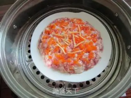 Make Salted egg meatloaf step 8