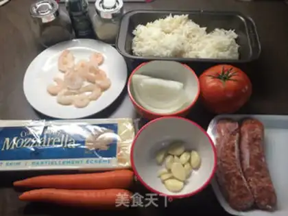 Make Shrimp sausage cheese step 0