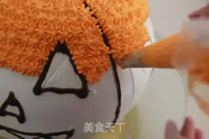 Make Halloween pumpkin cake step 10