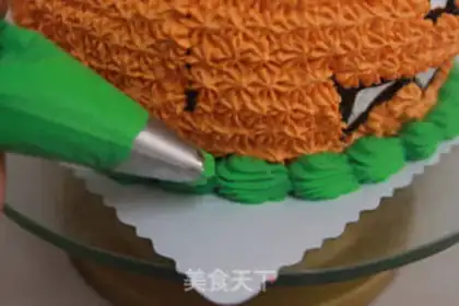 Make Halloween pumpkin cake step 12