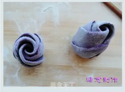 Make Purple rose rolls step 10