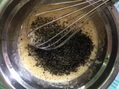 Make Red sugar, black sesame ricin step 2