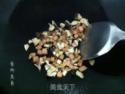 Make Peas and ham and mushrooms step 5