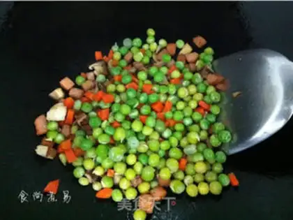Make Peas and ham and mushrooms step 6