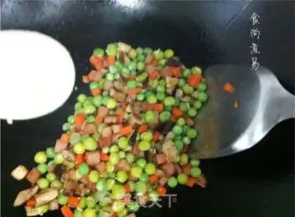 Make Peas and ham and mushrooms step 8
