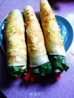 Make Cheese ham and vegetable burrito step 7