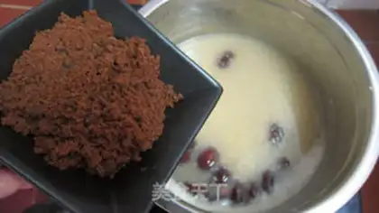 Make Red sugar rice congee step 4
