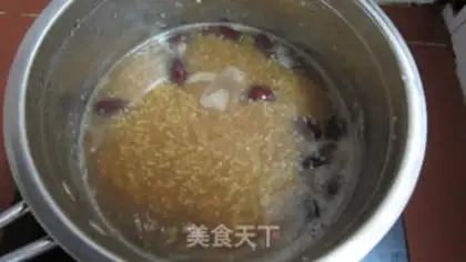 Make Red sugar rice congee step 5