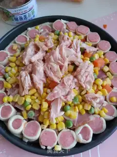 Make Corn bacon tuna pizza step 13