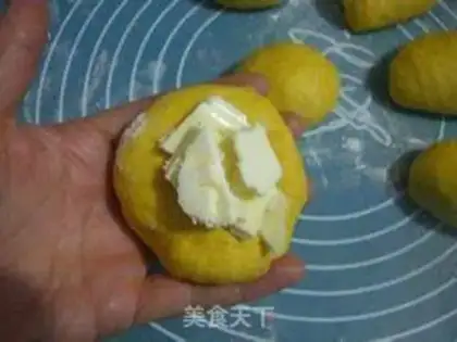 Make Pumpkin boy cheese bread step 11