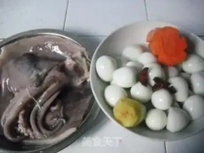 Make Squid roasted quail eggs step 0