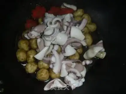 Make Squid roasted quail eggs step 6