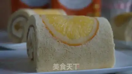 Make Orange cream cake roll step 21