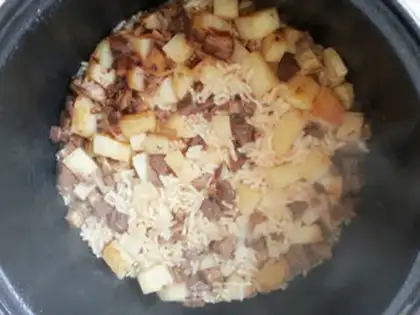 Make A lamb potato rice step 7