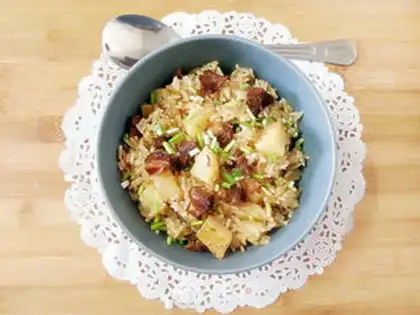 Make A lamb potato rice step 8