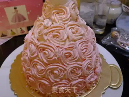 Make Barbie doll cake step 19