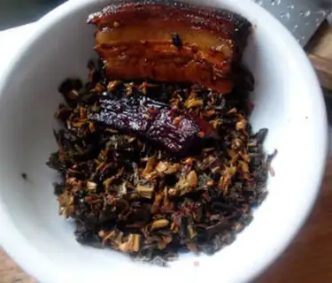 Make Steam meat in dried vegetables step 14