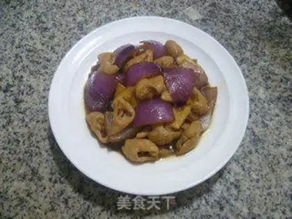 Make The purple onion fried pig intestines step 10