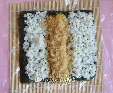 Make Flipping cherry sushi step 9
