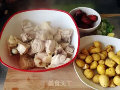 Make Red-tree chestnut chicken step 1