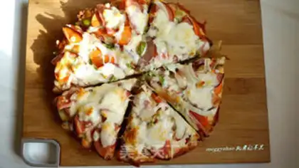 Make Smoked ham and sausage pizza step 15