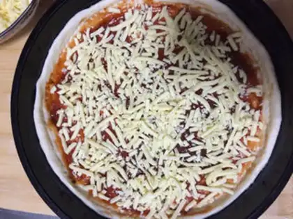 Make Bacon sausage pizza step 8